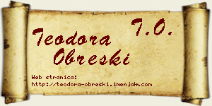Teodora Obreški vizit kartica